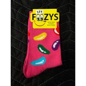 Foozys Crew Socks Women 9-11 Pink NWT Jelly Bean Candy Novelty Print FC-152‎